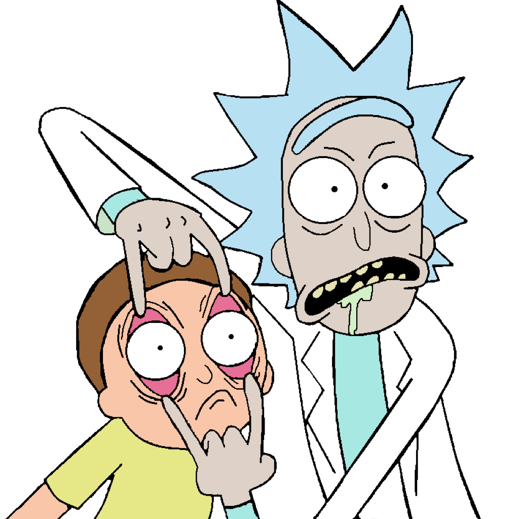 Rick and Morty making faces